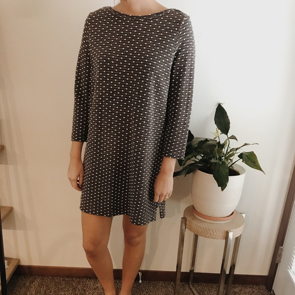 SALE Lands End textured polka dot dress